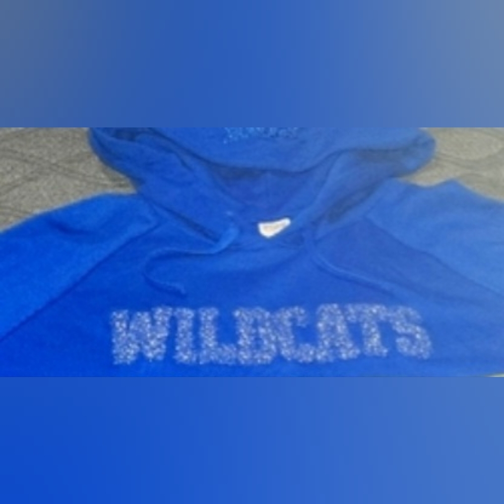 LIKE NEW VICTORIA'S SECRET PINK KENTUCKY WILDCATS BLUE CROP HOODIE SIZE LARGE